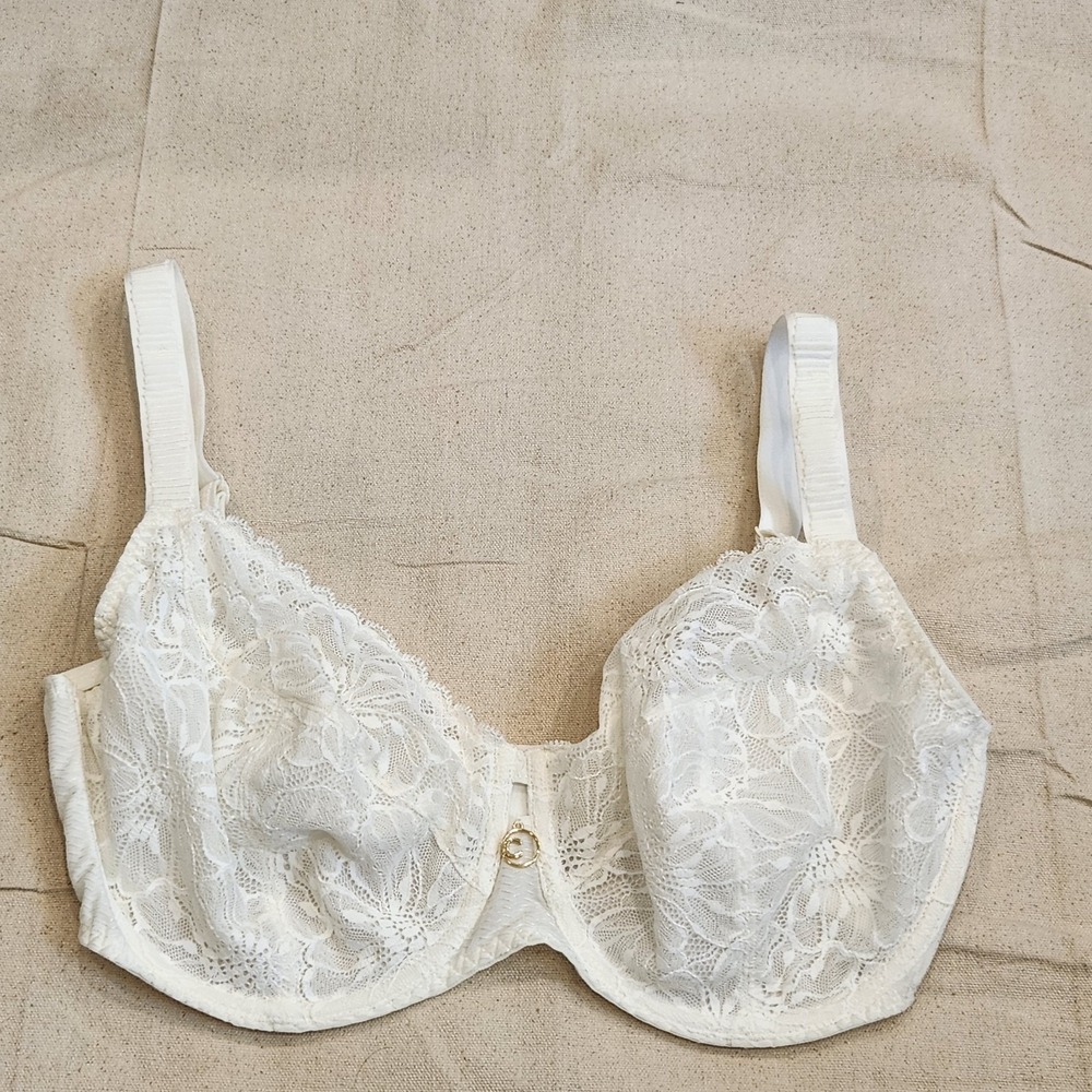 New Chantelle C19WMU Champs-Elysées Unlined Underwire Bra White Size 34DDD